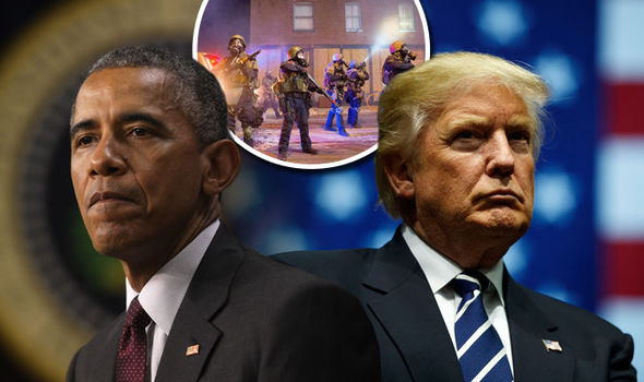 Trump Obama militarism